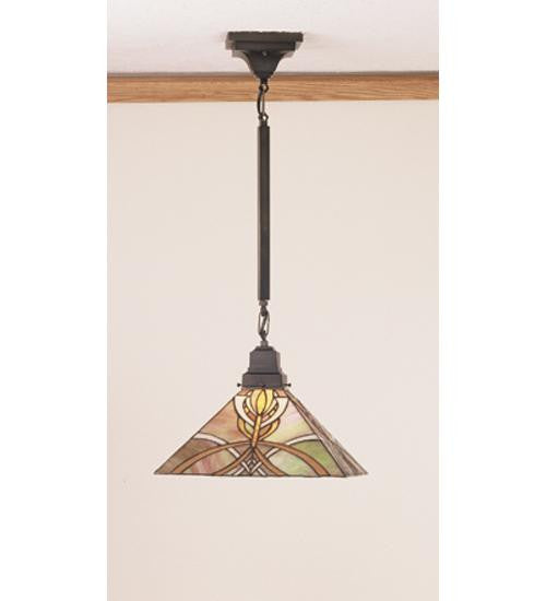13 Inch Sq Glasgow Bungalow Pendant Ceiling Fixture