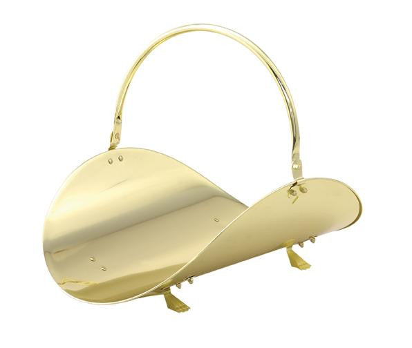 19in. Polished Brass Woodbasket
