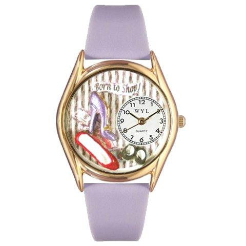 Whimsical Womens Shoe Shopper Lavender Leather Watch