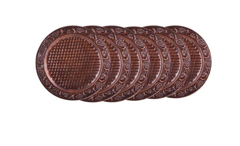 13 Inch Diameter Antique Embossed Heritage Charger Plate - Set of 6