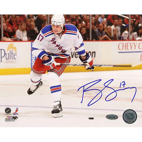 Brandon Dubinsky White Jersey Slap Shot 16x20 Photo