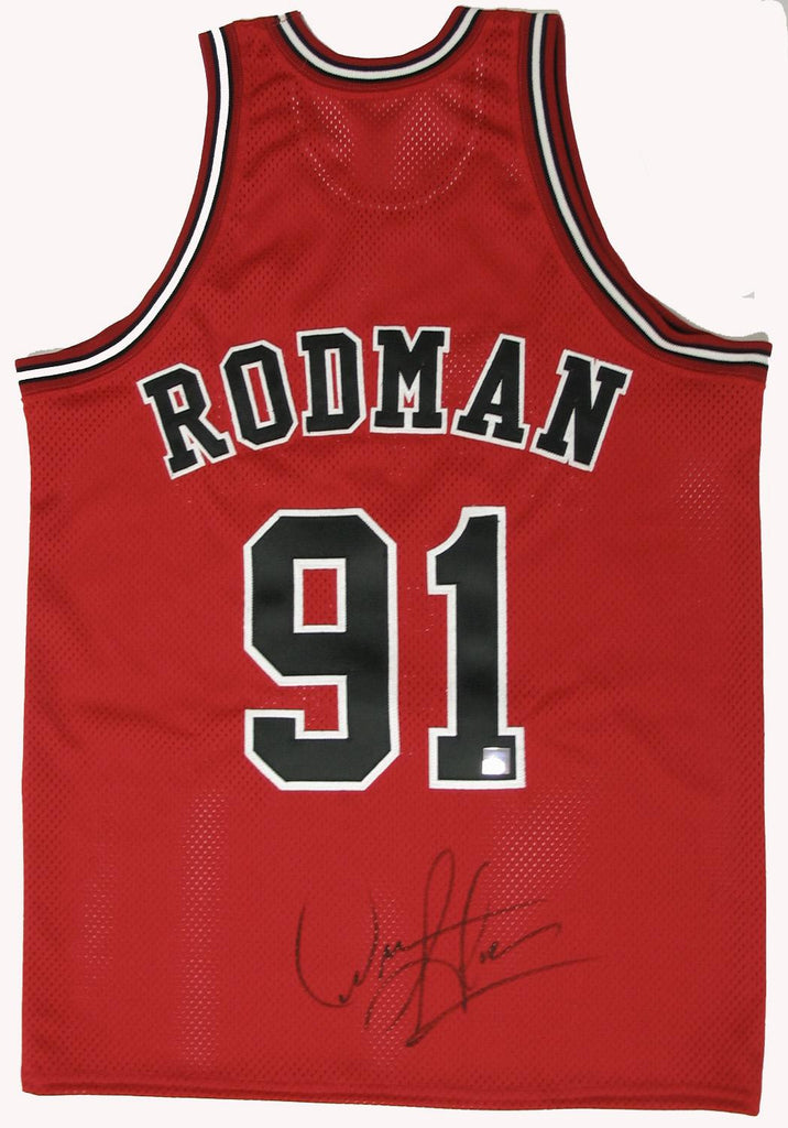 Dennis Rodman Signed Authentic Bulls Red Jersey