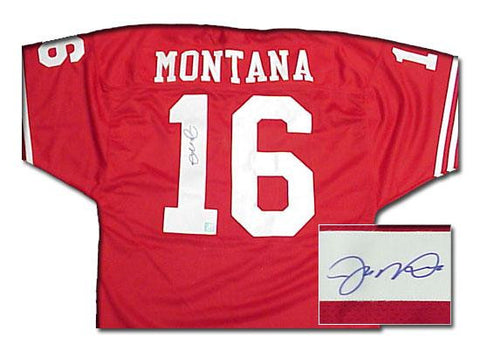 Joe Montana Signed Authentic San Francisco 49Ers Jersey --Red