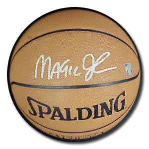 Magic Johnson Signed Nba Indoor-Outdoor Basketball