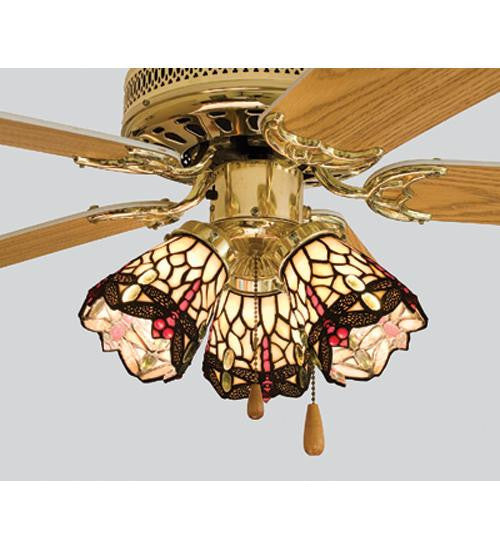 4 Inch W Tiffany Scarlet Dragonfly Fan Light Shade Ceiling Fixture