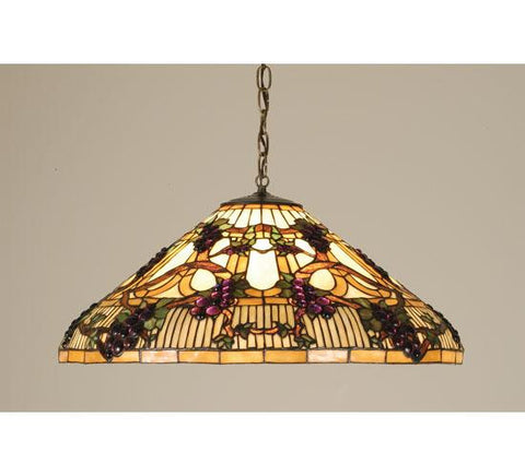 24 Inch W Jeweled Grape Pendant Ceiling Fixture