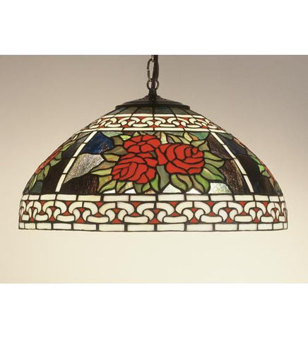 18 Inch W Roses & Scroll Pendant Ceiling Fixture