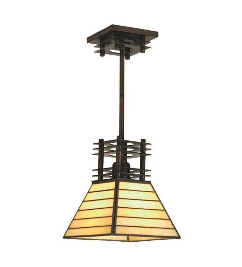 8 Inch Sq Watersedge Mahogany Bronze Mini Pendant Ceiling Fixture