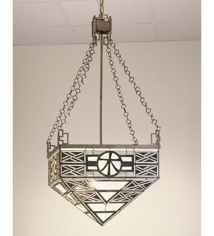 21 Inch Sq Wood Symbol Inverted Pendant Ceiling Fixture