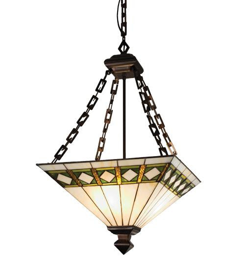 17 Inch Sq Diamond Mission Inverted Pendant Ceiling Fixture