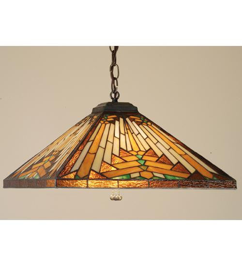 17 Inch Sq Navajo Mission Pendant Ceiling Fixture