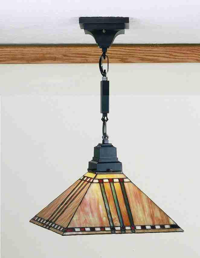 18 Inch Flw Prairie Corn-2 Inch Ring Shade-24 Inch H 1 Lt Bungalow Pendant Fixture Ceiling Fixture