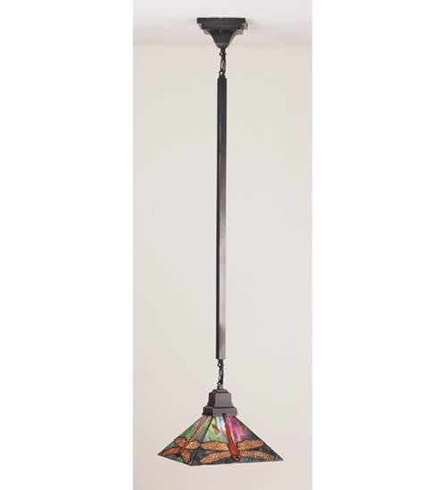 10 Inch Sq Prairie Dragonfly Pendant Ceiling Fixture