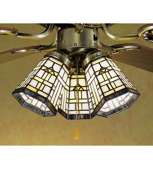 4 Inch W Arrowhead Mission Fanlite Shade Ceiling Fixture