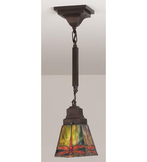 5 Inch Sq Prairie Dragonfly Mini Pendant Ceiling Fixture