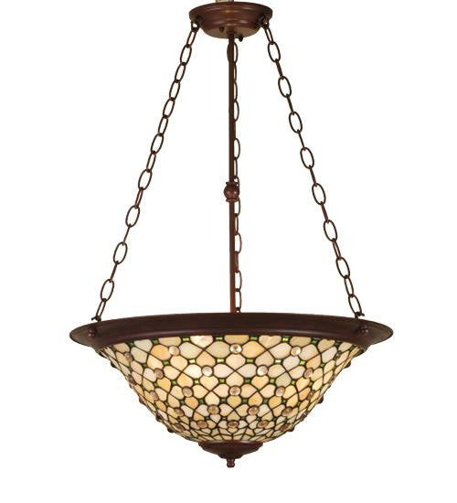 21 Inch W Diamond & Jewel Semi-Flush Ceiling Fixture