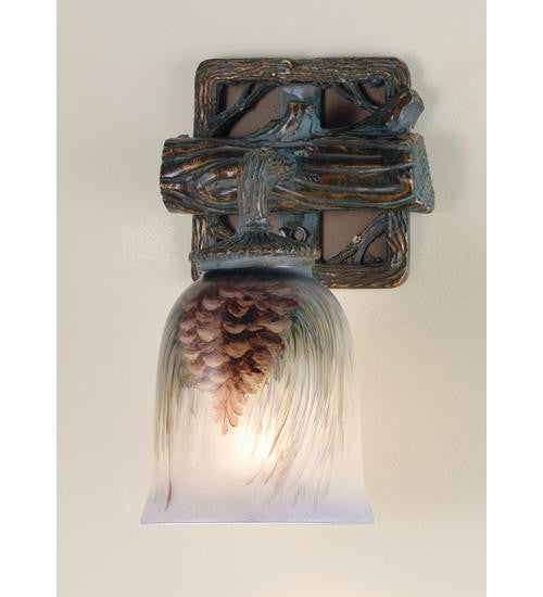 6 Inch W Painted Pinecone 1 Lt Sconce Wall Sconces