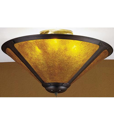 17 Inch W Van Erp Amber Mica Flushmount Ceiling Fixture