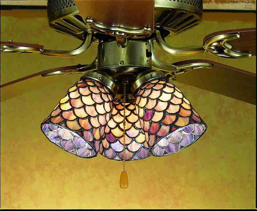 4 Inch W Tiffany Fishscale Fanlite Shade Ceiling Fixture