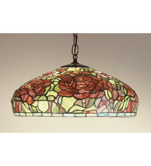 17 Inch W Tiffany Peony Pendant Ceiling Fixture