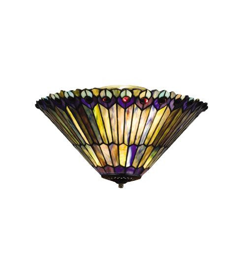 17 Inch W Jeweled Peacock Flushmount Ceiling Fixture