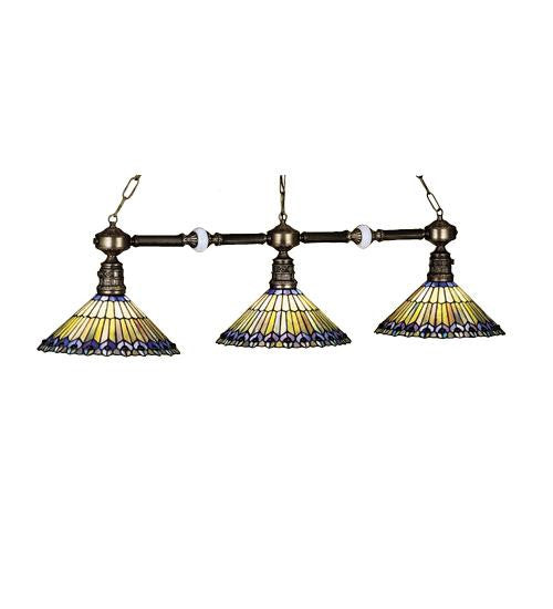 45 Inch L Jeweled Peacock 3 Lt Island Ceiling Fixture