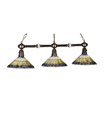 45 Inch L Jeweled Peacock 3 Lt Island Ceiling Fixture