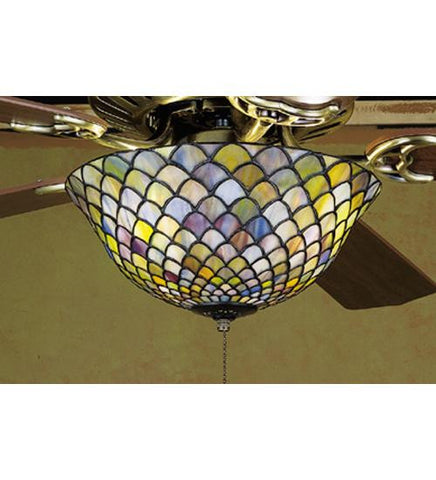 12 Inch W Tiffany Fishscale Fan Light Fixture Ceiling Fixture