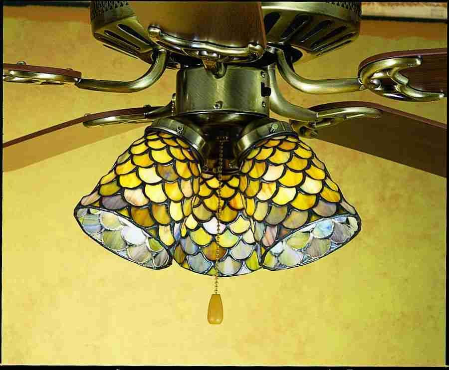 4 Inch W Tiffany Fishscale Fan Light Shade Ceiling Fixture