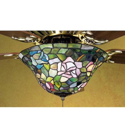 12 Inch W Tiffany Rosebush Fanlite Ceiling Fixture