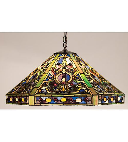 25 Inch W Tiffany Elizabethan Pendant Ceiling Fixture