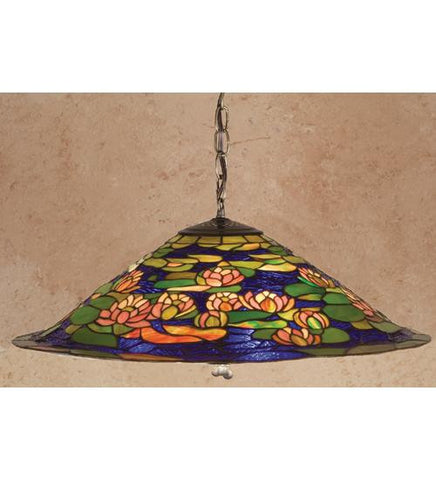 24 Inch W Tiffany Pond Lily Pendant Ceiling Fixture