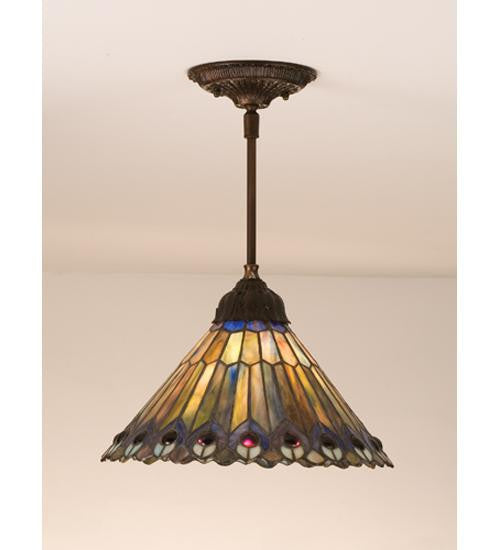 12 Inch W Jeweled Peacock Mini Pendant Ceiling Fixture