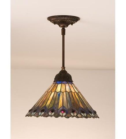 12 Inch W Jeweled Peacock Mini Pendant Ceiling Fixture