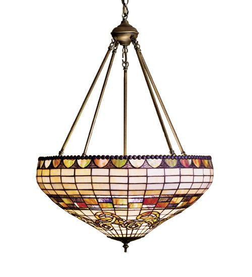 23 Inch W Tiffany Edwardian Inverted Pendant Ceiling Fixture