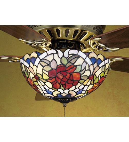 12 Inch W Renaissance Rose Fanlite Ceiling Fixture