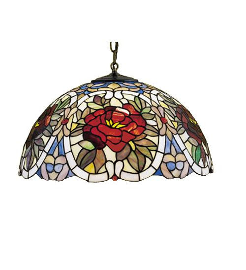 20 Inch W Renaissance Rose Pendant Ceiling Fixture