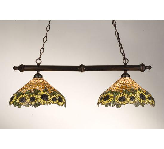 39 Inch L Wicker Sunflower 2 Lt Island Ceiling Fixture