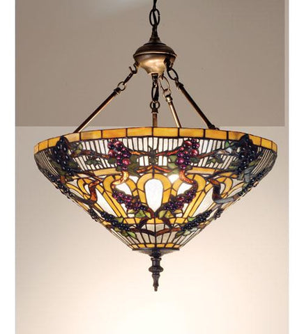 20 Inch W Jeweled Grape Inverted Pendant Ceiling Fixture