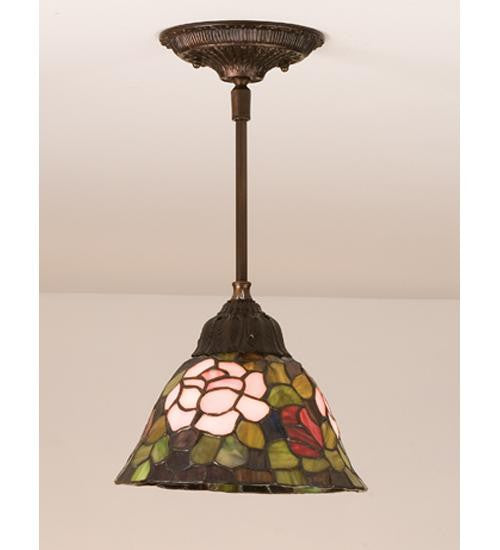 8 Inch W Tiffany Rosebush Mini Pendant Ceiling Fixture