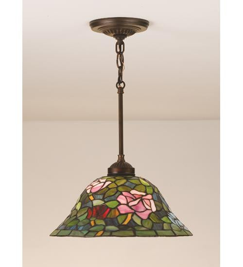 12 Inch W Tiffany Rosebush Pendant Ceiling Fixture