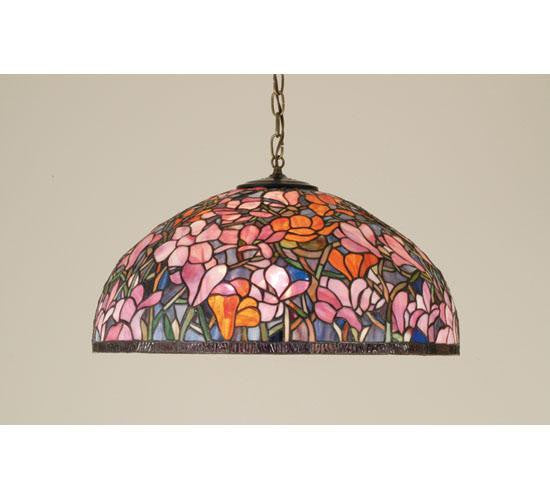 22 Inch W Tiffany Magnolia Pendant Ceiling Fixture