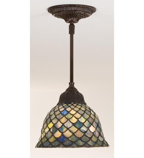 8 Inch W Tiffany Fishscale Mini Pendant Ceiling Fixture