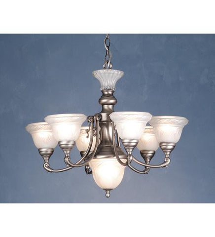 28 Inch W Carlisle 6 Arm Chandelier W Invert Ceiling Fixture