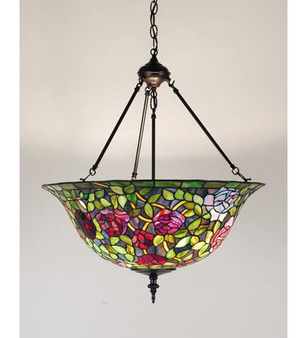 24 Inch W Rose Bush Inverted Pendant Ceiling Fixture