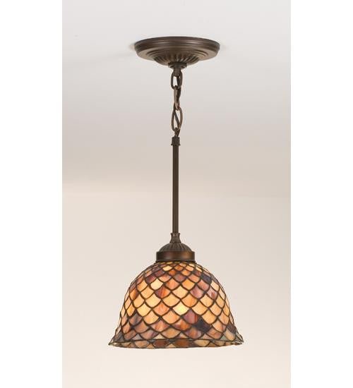 8 Inch W Tiffany Fishschale Mini Pendant Ceiling Fixture