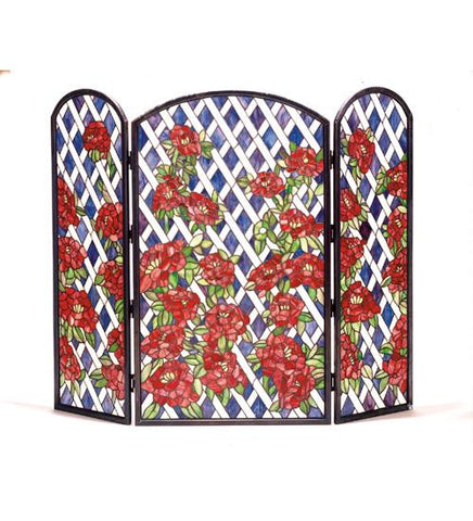 40 Inch W X 34 Inch H Roses Trellis Fireplace Screen Fireplace Screens