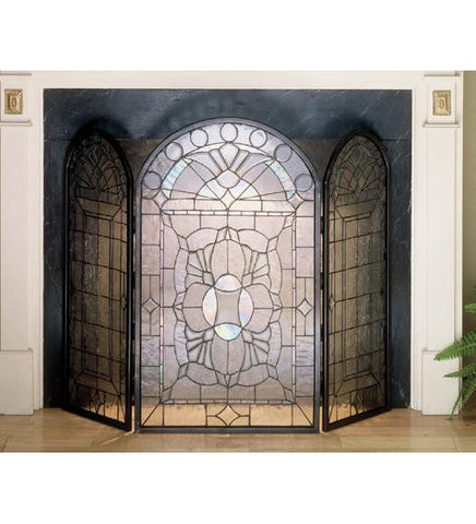 40 Inch W X 34 Inch H Clear Beveled Fireplace Screen Fireplace Screens