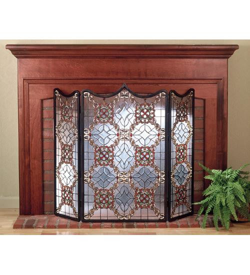 44 Inch W X 36 Inch H Victorian Beveled Fireplace Screen Fireplace Screens