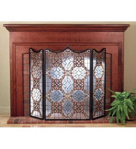 44 Inch W X 36 Inch H Victorian Beveled Fireplace Screen Fireplace Screens